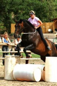 Linda-Parelli bareback horse exihibition